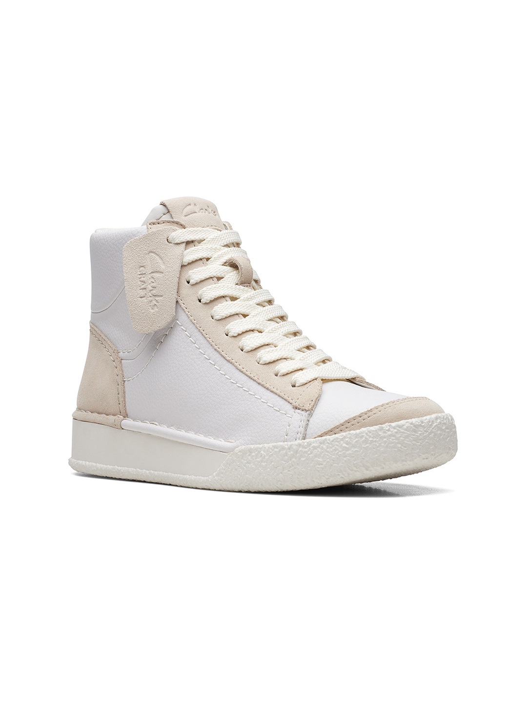 

Clarks Women Colourblocked Lace-Up Leather Sneakers, Off white