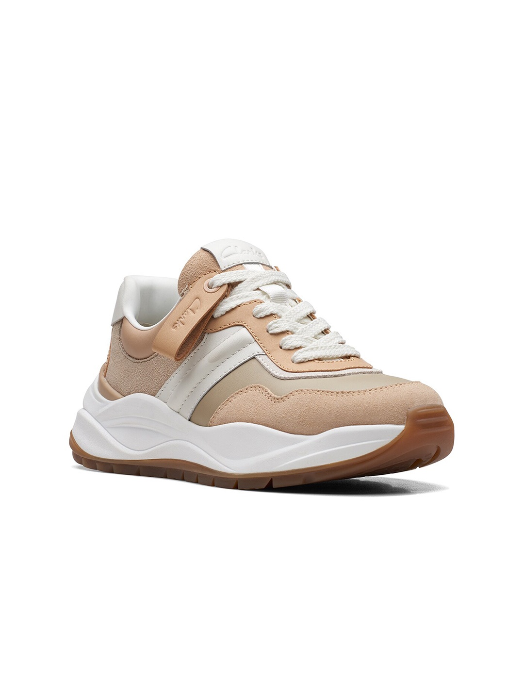 

Clarks Women Colourblocked Leather Sneakers, Brown