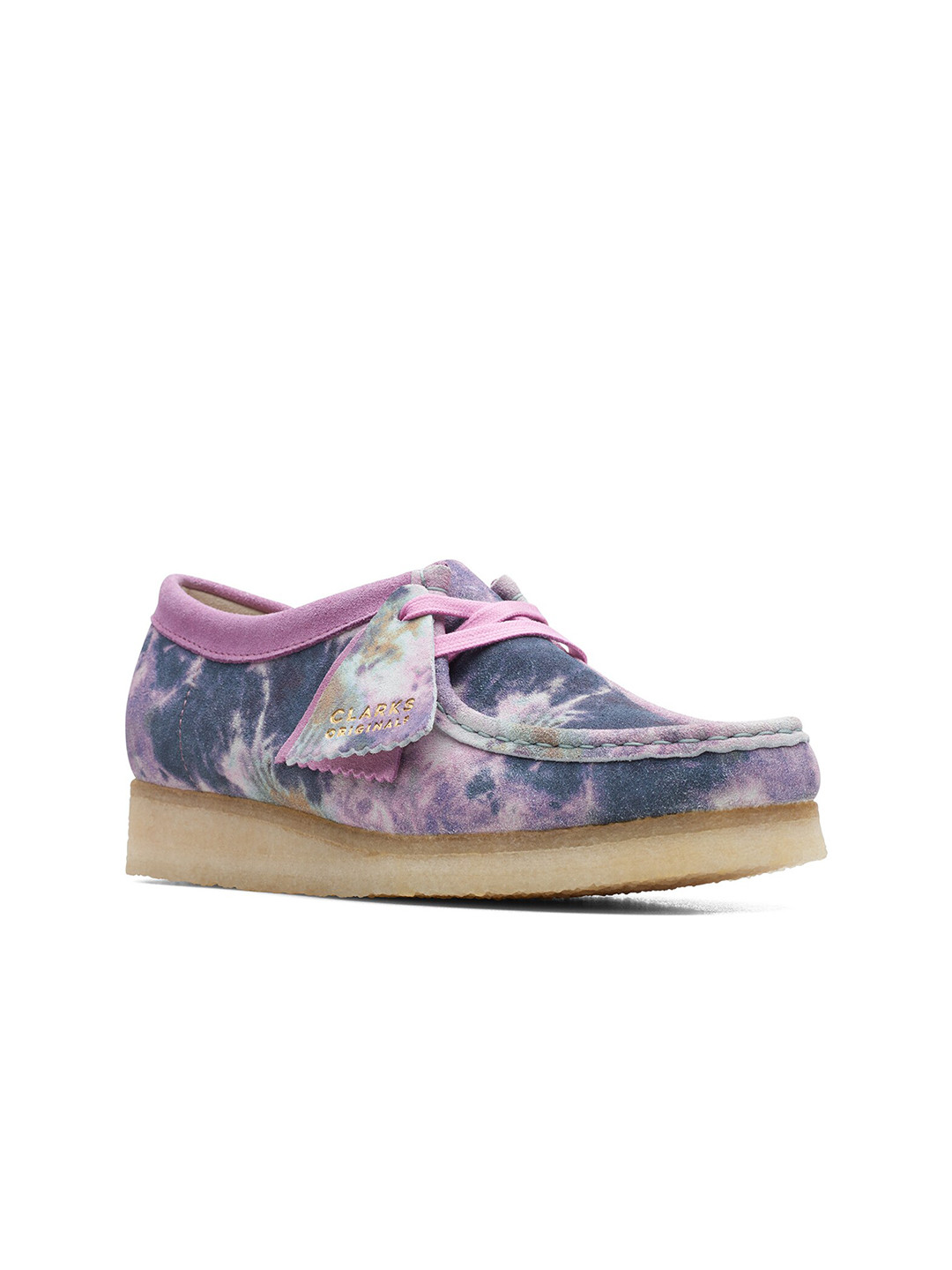 

Clarks Women Wallabee Printed Suede Sneakers, Violet