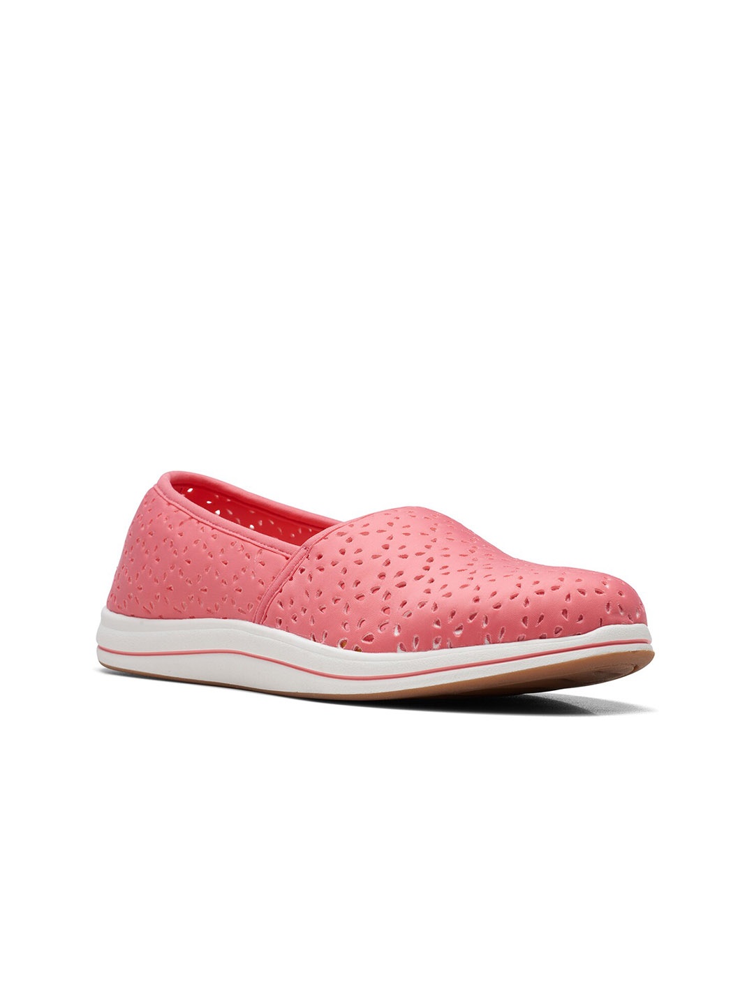 

Clarks Women Brinkley Emily Laser Cuts Slip-On Sneakers, Pink