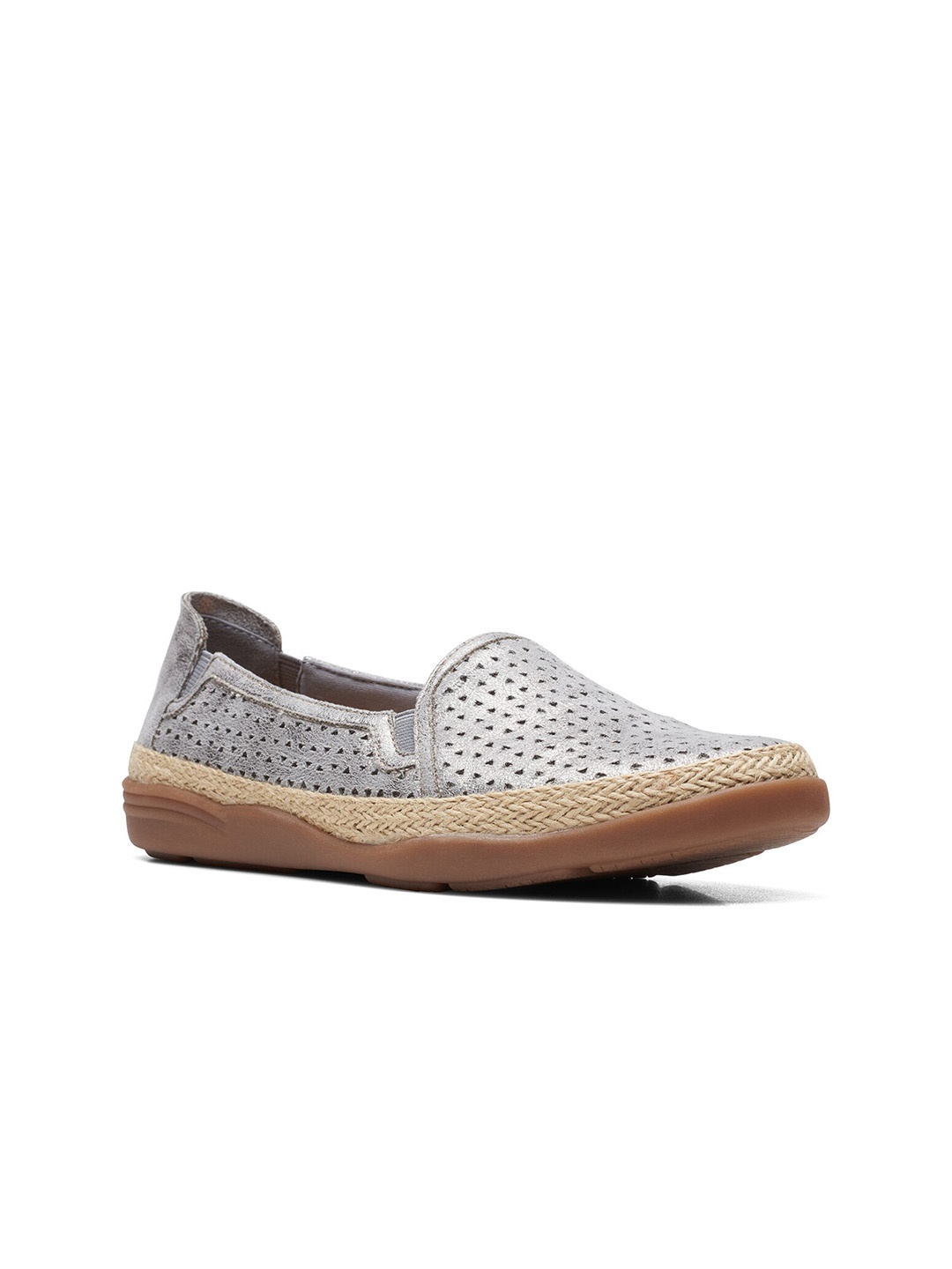 

Clarks Women Elaina Ruby Textured Leather Espadrilles, Grey