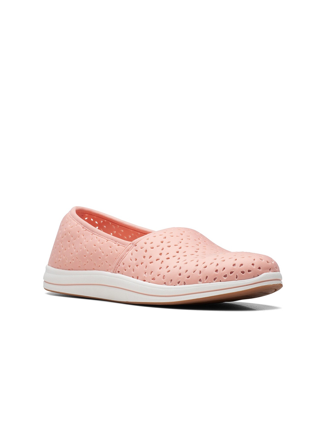 

Clarks Women Brinkley Emily Perforations Laser Cuts Slip-On Sneakers, Peach