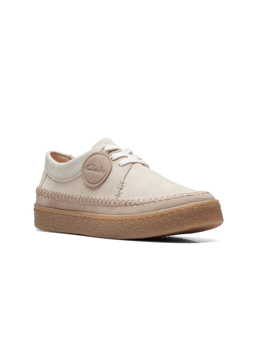 

Clarks Women Barleigh Weave Textured Suede Sneakers, Off white