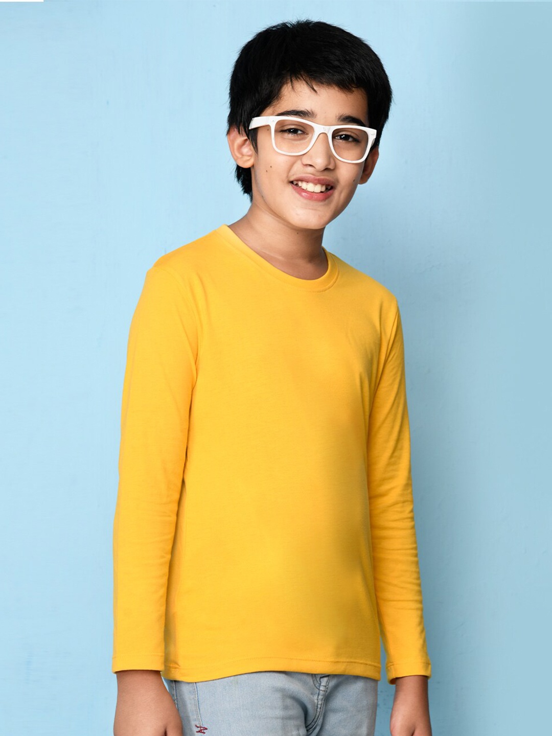 

NUSYL Boys Round Neck T-shirt, Yellow