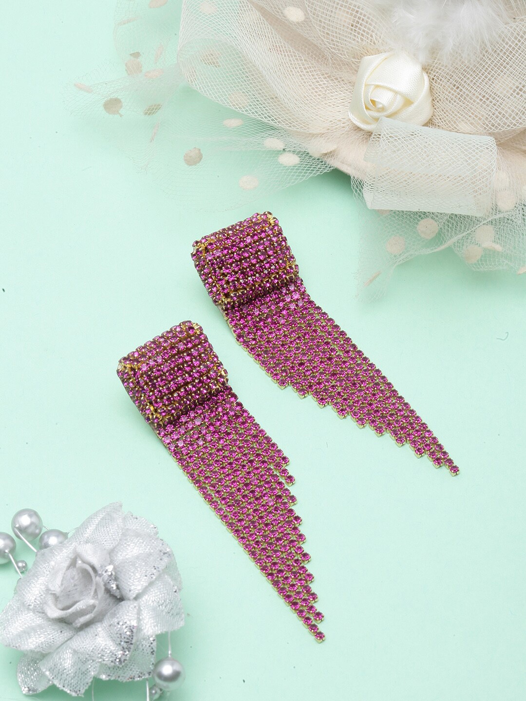 

DIVA WALK Gold-Plated Contemporary Drop Earrings, Pink