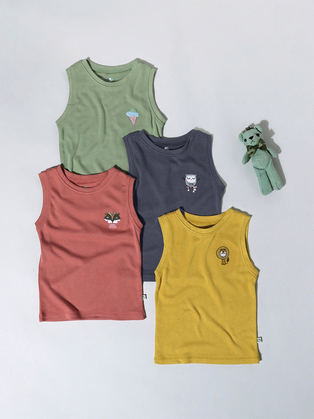 

cocoon care Kids Pack Of 4 Sustainable Bamboo T-shirt, Red