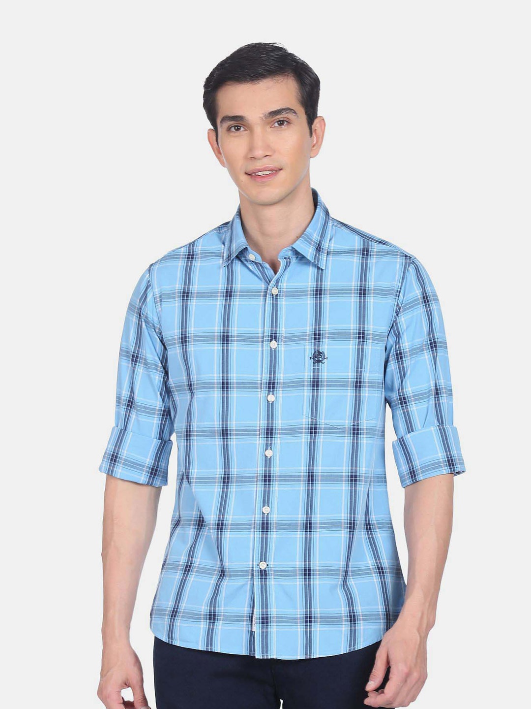 

U.S. Polo Assn. Tartan Checked Casual Cotton Shirt, Blue