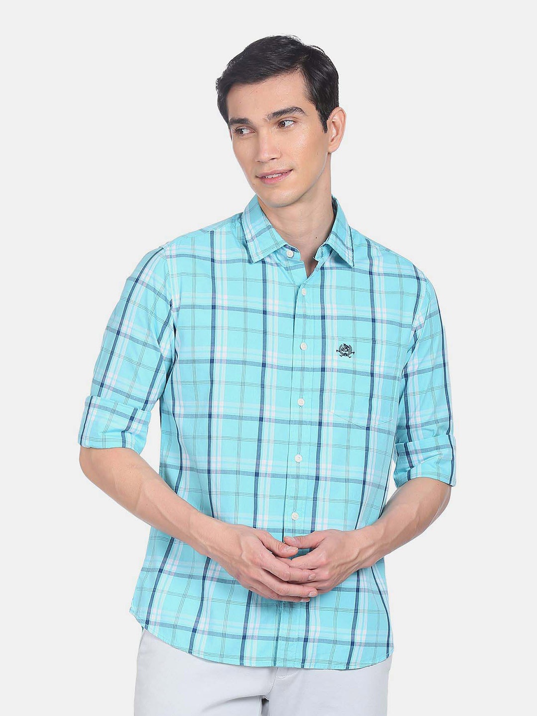 

U.S. Polo Assn. Tartan Checked Cotton Casual Shirt, Blue