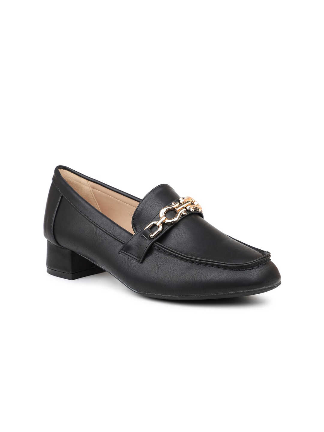 

Inc 5 Women Buckle Detail Square Toe Moccasins, Black