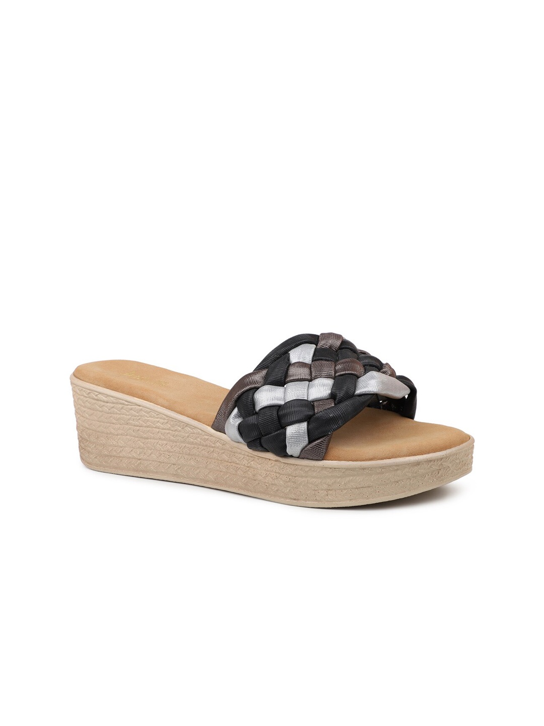 

Inc 5 Braided Open Toe Wedge Heels, Black