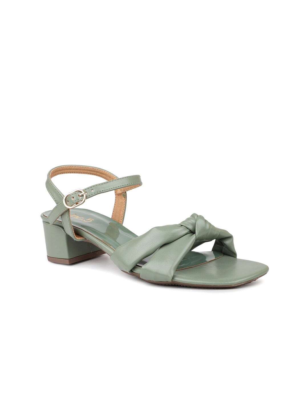 

Inc 5 Knotted Open Toe Block Heels, Green