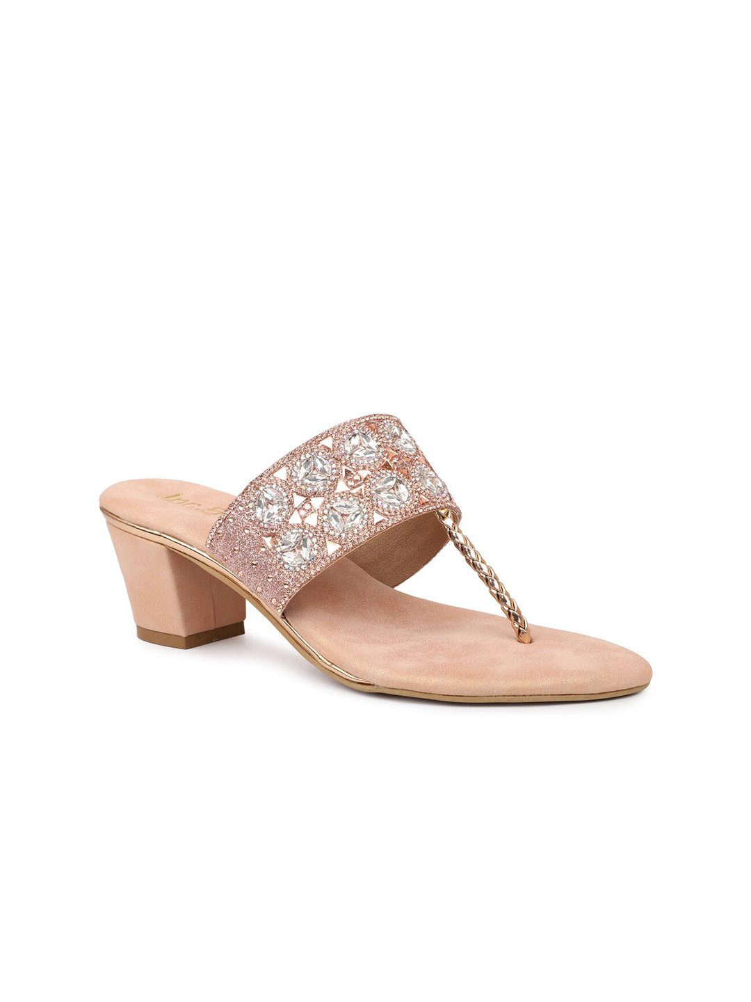 

Inc 5 Women Embellished Block Heels, Rose gold