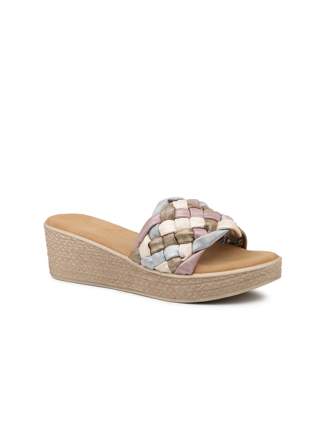 

Inc 5 Women Printed Open Toe Wedge Heels, Rose gold
