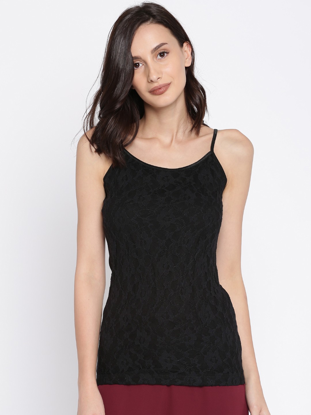 

CODE by Lifestyle Women Black Self Design Top