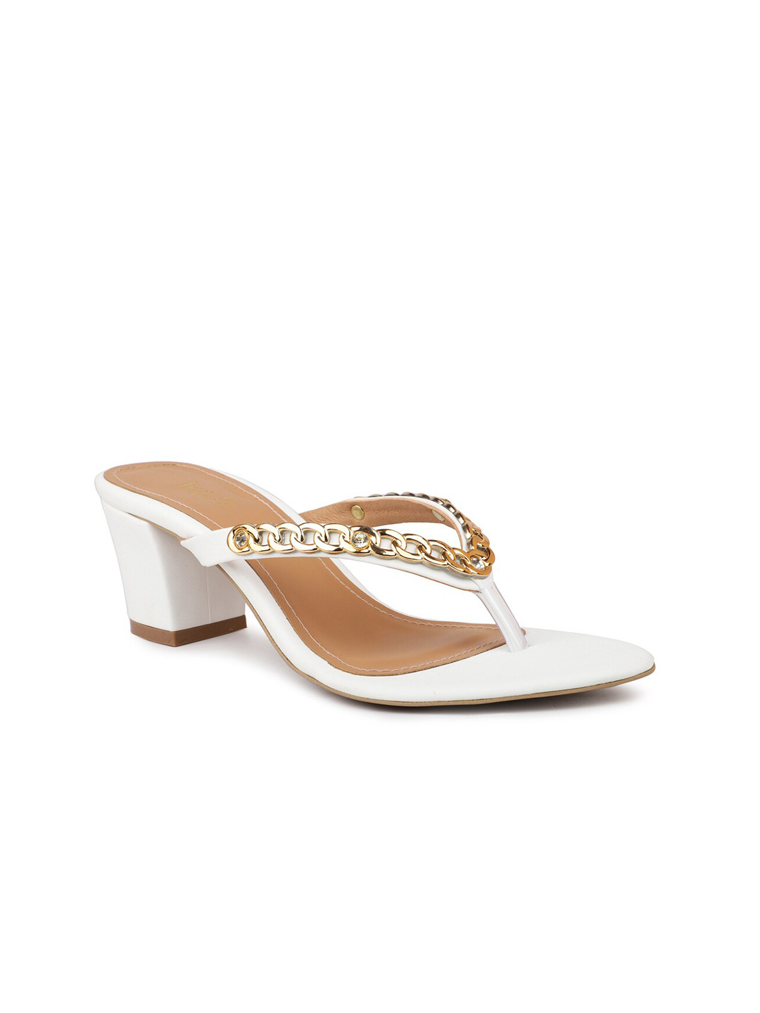 

Inc 5 Embellished Block Heels, White