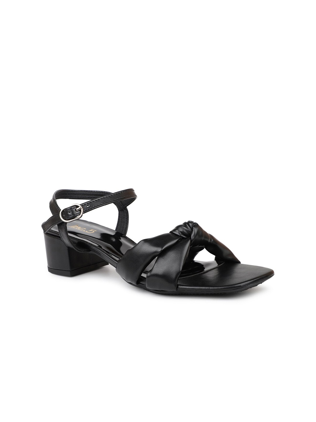 

Inc 5 Knotted Open Toe Block Heels, Black