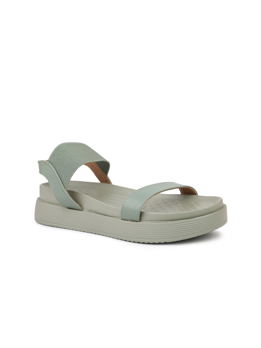 

Inc 5 Open Toe Flats With Backstrap, Sea green