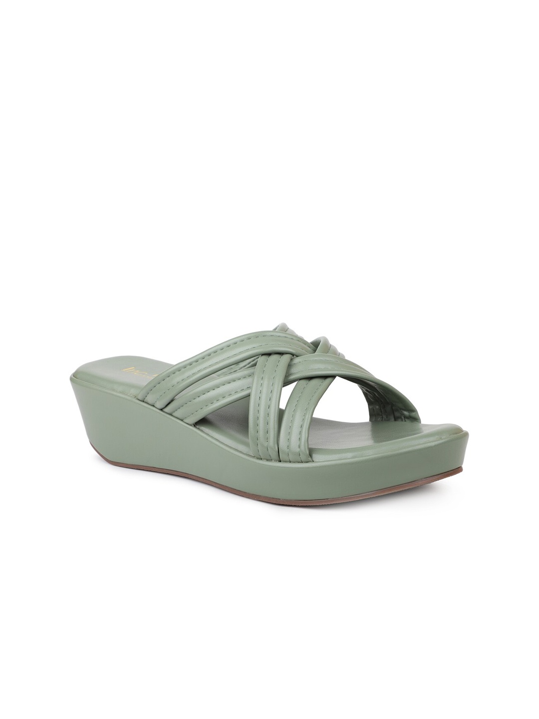 

Inc 5 Criss Cross Strap Wedge Heels, Green