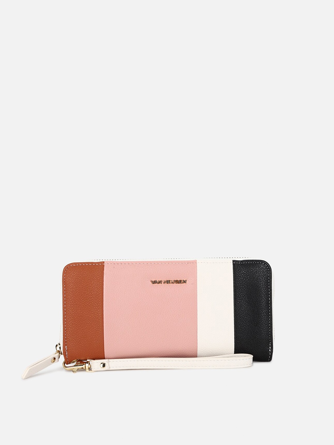 

Van Heusen Woman Colourblocked PU Zip Around Wallet with SD Card Holder, Pink