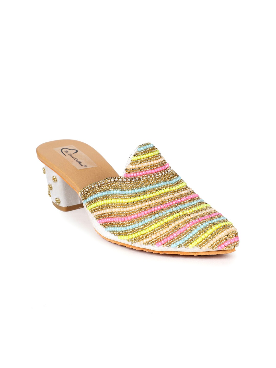 

The Desi Dulhan Embellished Ethnic Block Mules, Pink