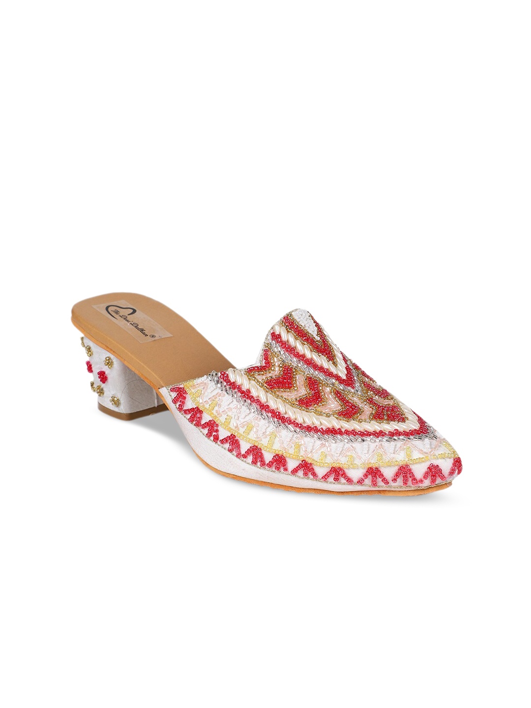 

The Desi Dulhan Multicoloured Ethnic Block Sandals, Multi