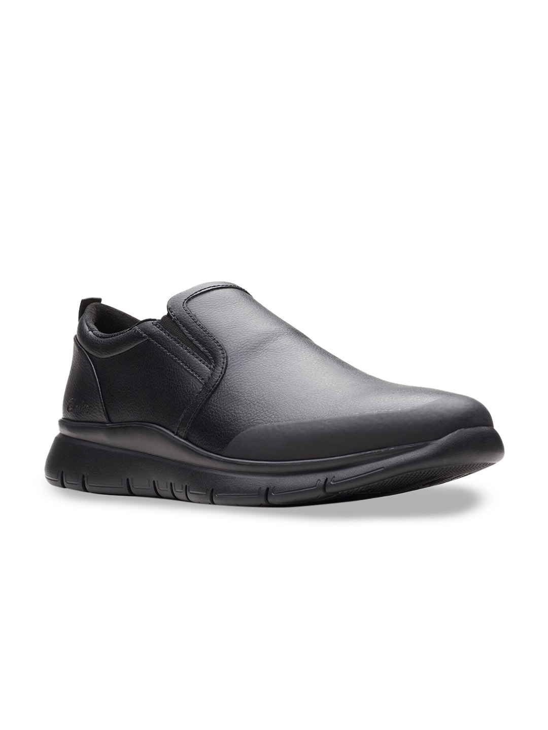 

Clarks Men LT Slip Leather Formal Slip-Ons, Black