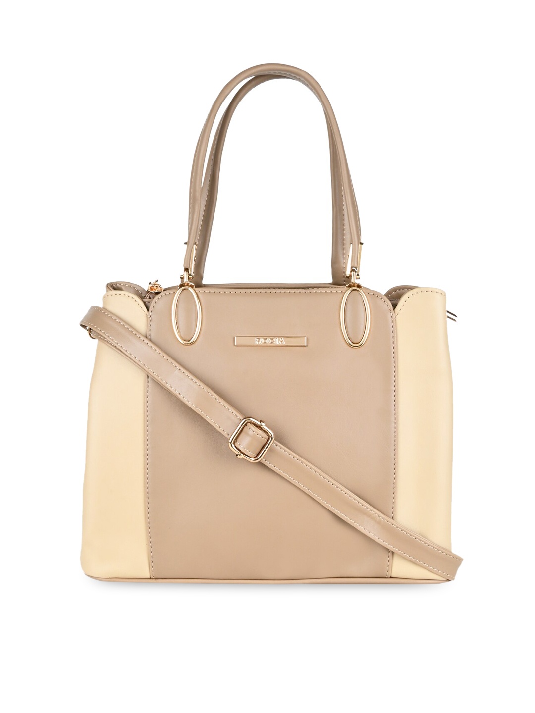 

Rocia Chickoo Colourblocked Pu Structured Shoulder Bag, Brown