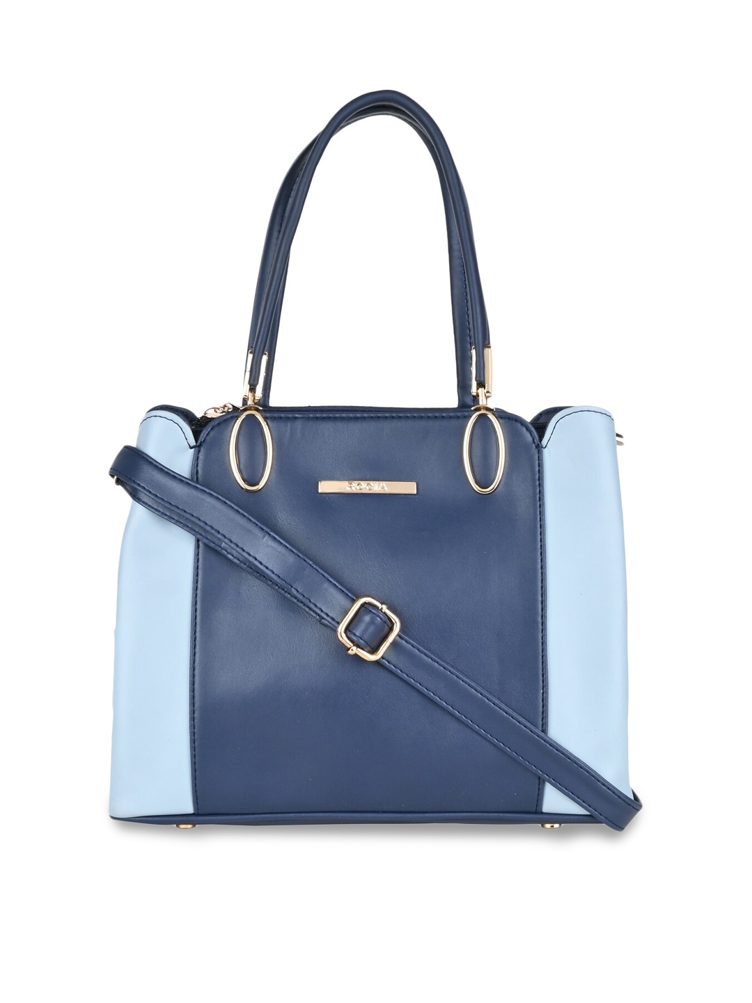 

Rocia PU Colourblocked Structured Handheld Bag, Blue