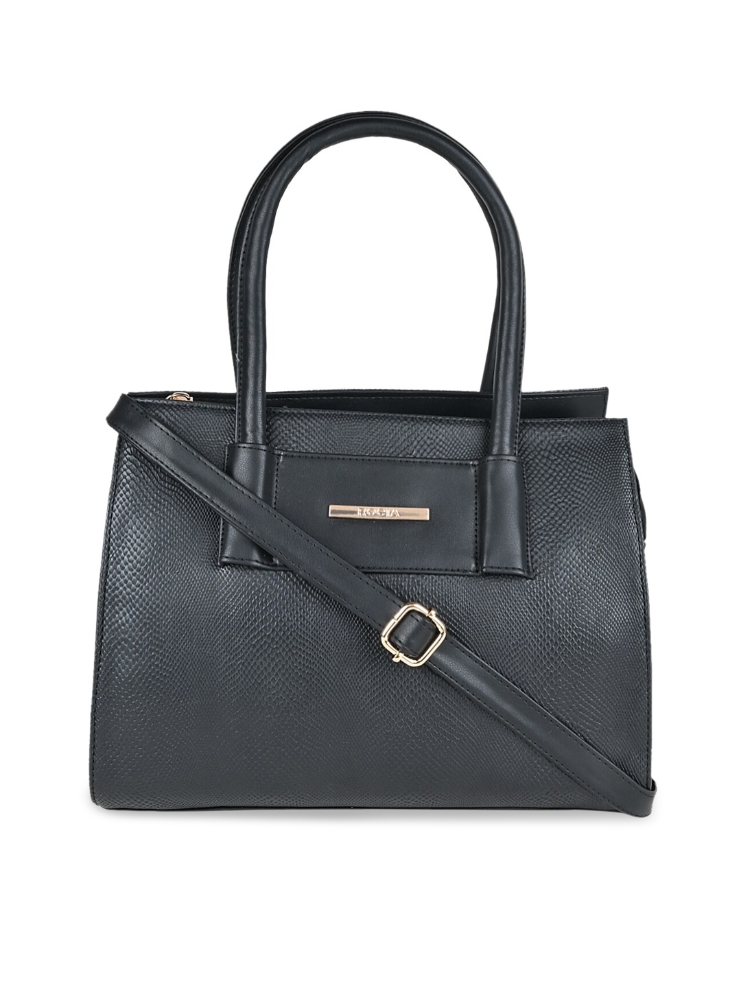 

Rocia Black PU Structured Handheld Bag