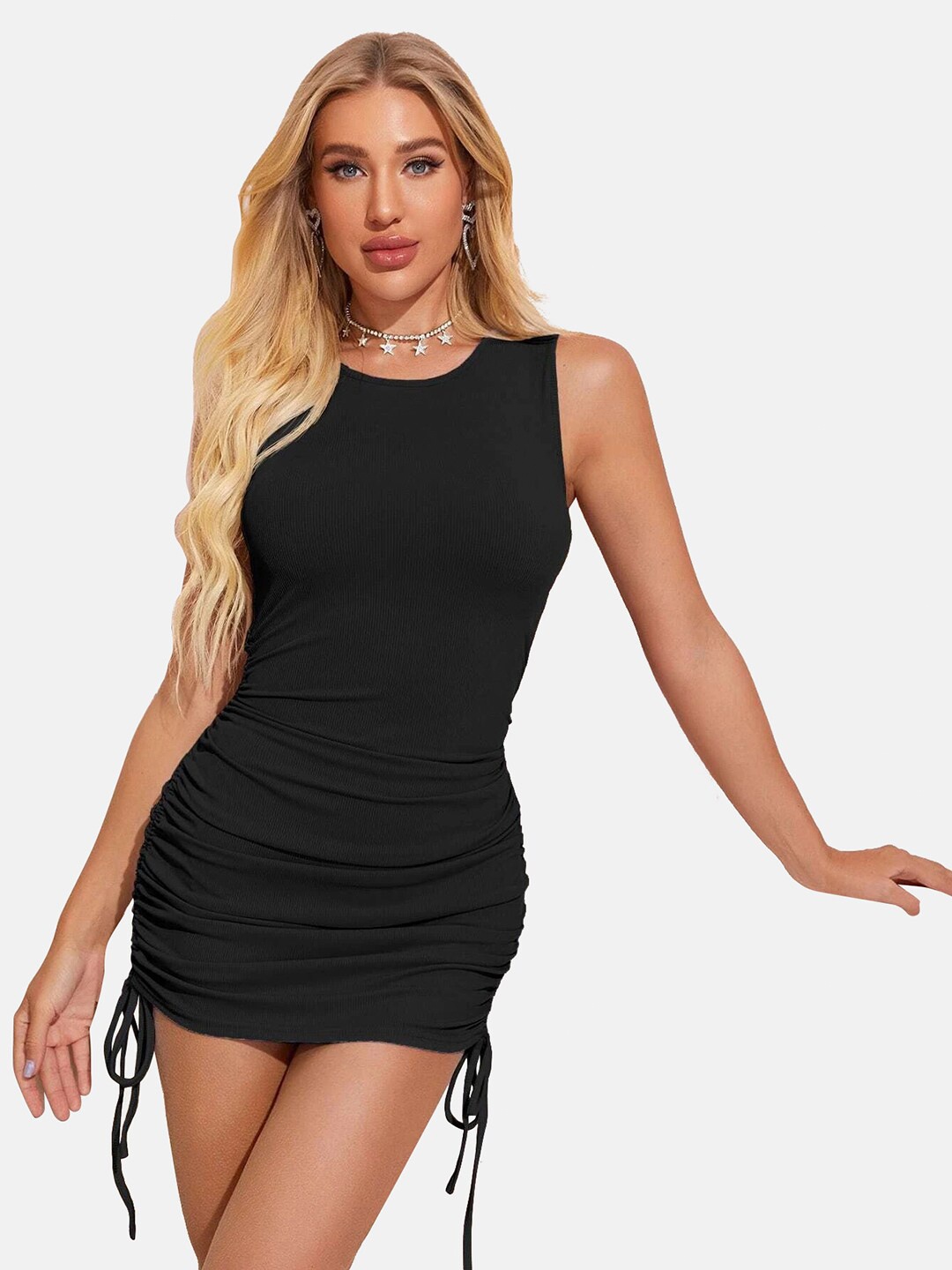 

BUY NEW TREND Tie-Up Bodycon Mini Dress, Black
