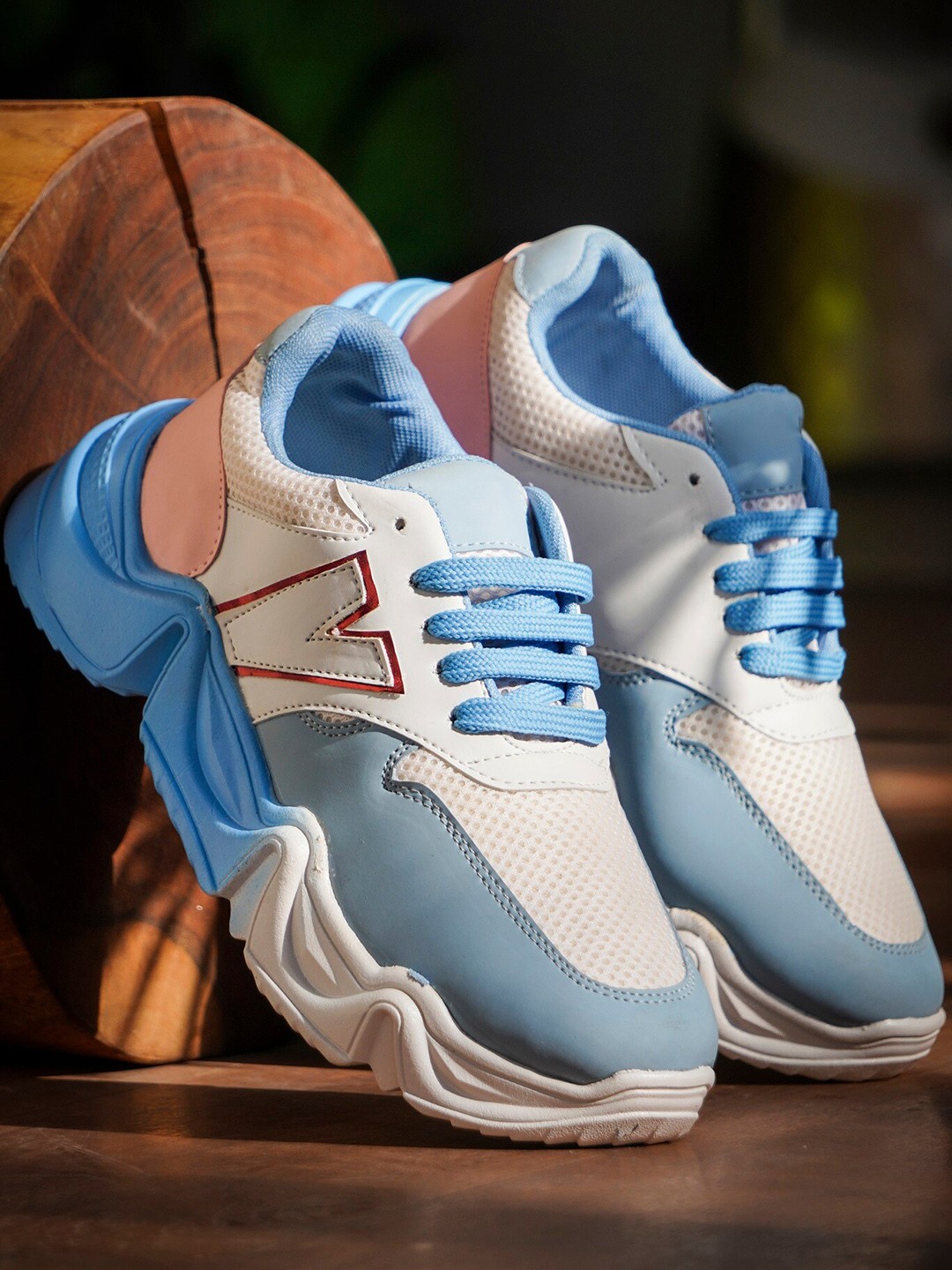 

Try Me Women Colourblocked Lightweight Lace-Up Sneakers, Blue