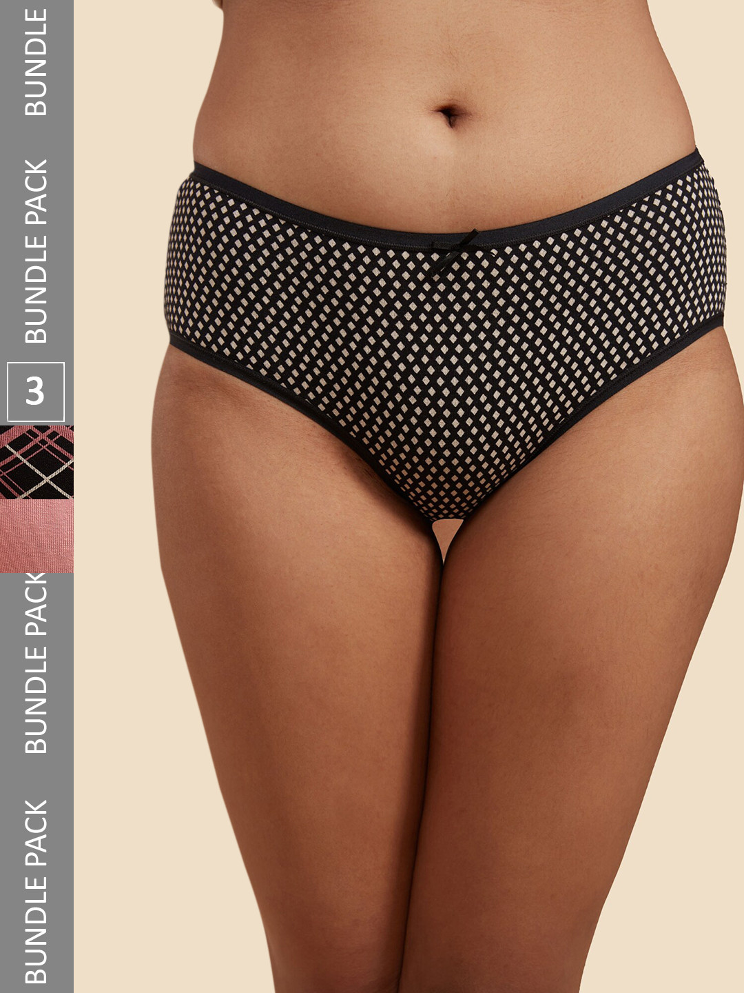 

Nykd Women Pack Of 3 Anti-microbial Mid-Rise Hipster Briefs, Assorted