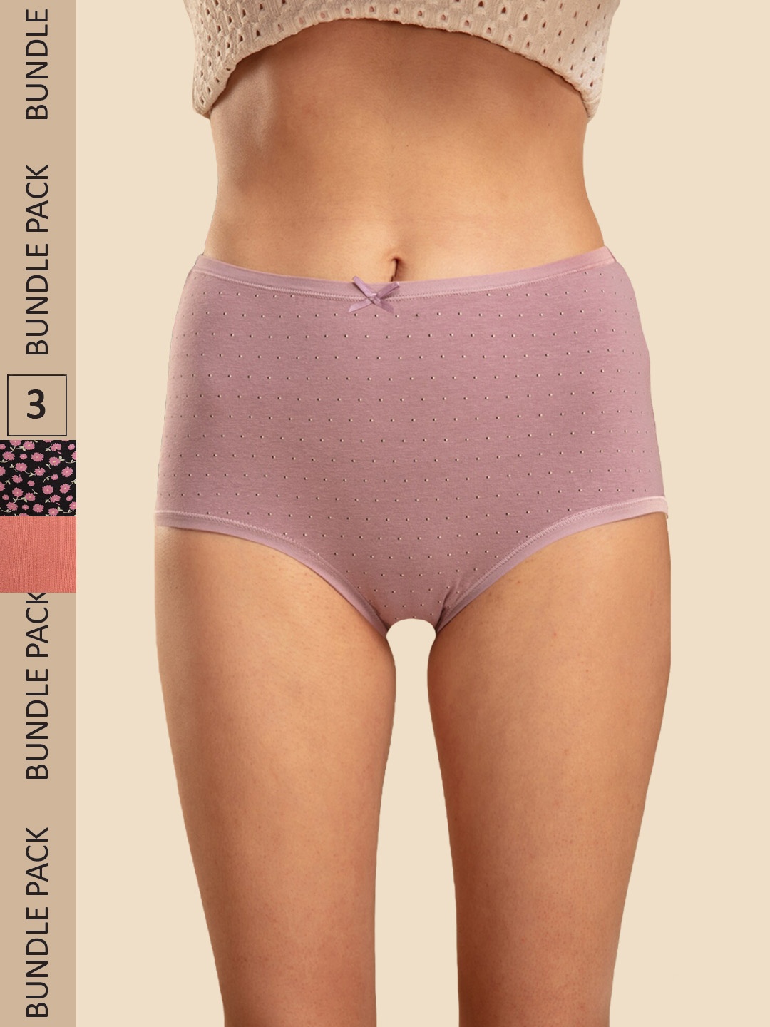 

Nykd Women Pack Of 3 Assorted Anti-microbial Mid-Rise Hipster Briefs