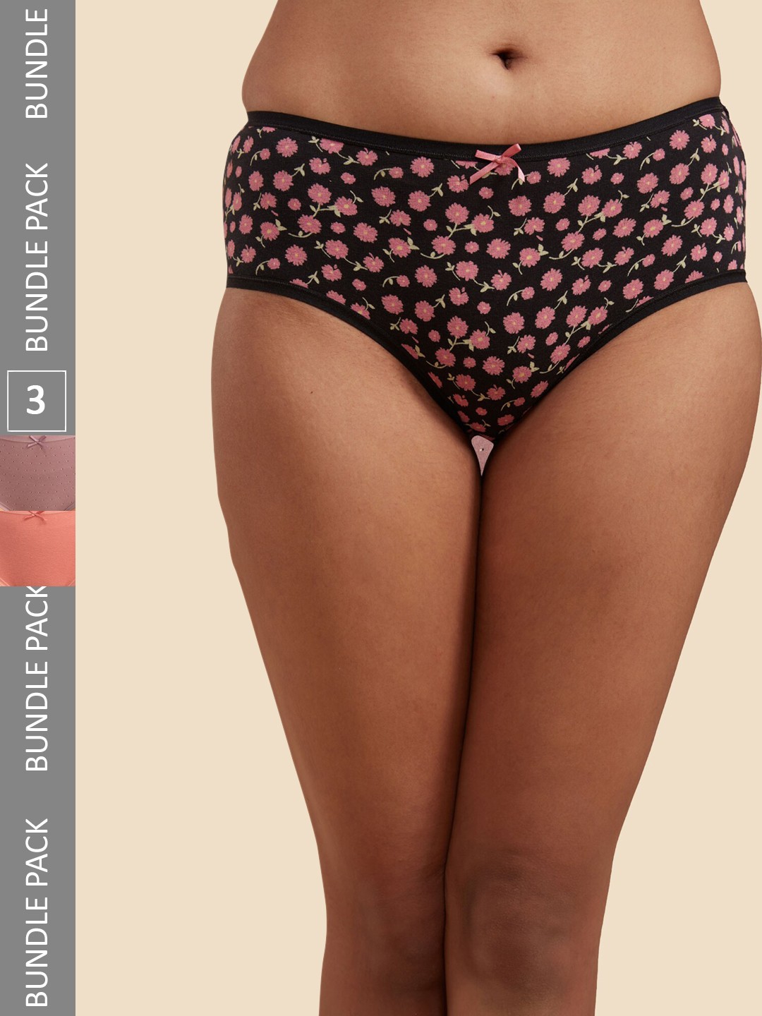 

Nykd Women Pack Of 3 Anti-microbial Cotton Hipster Briefs, Black