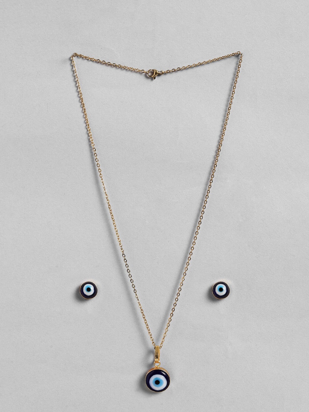 

EL REGALO Girls Evil Eye Stone Studded & Beaded Jewellery Set, Gold