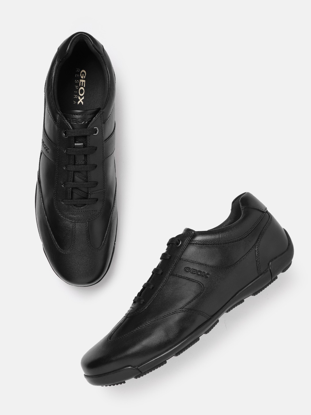 

Geox U Edgware Men Lightweight Leather Sneakers, Black