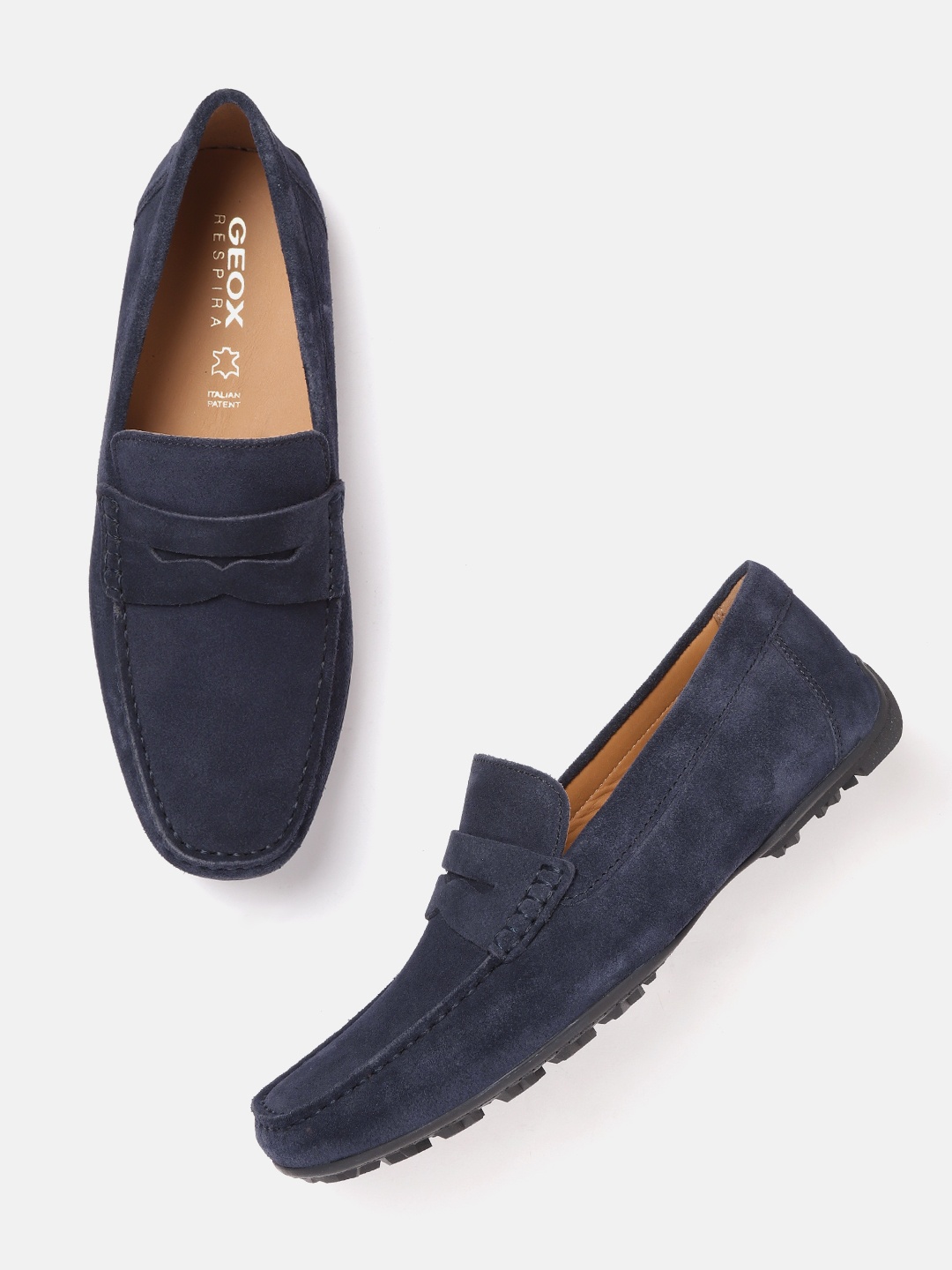 

Geox U Kosmopolis+Grip Men Lightweight Suede Leather Moccasins, Navy blue