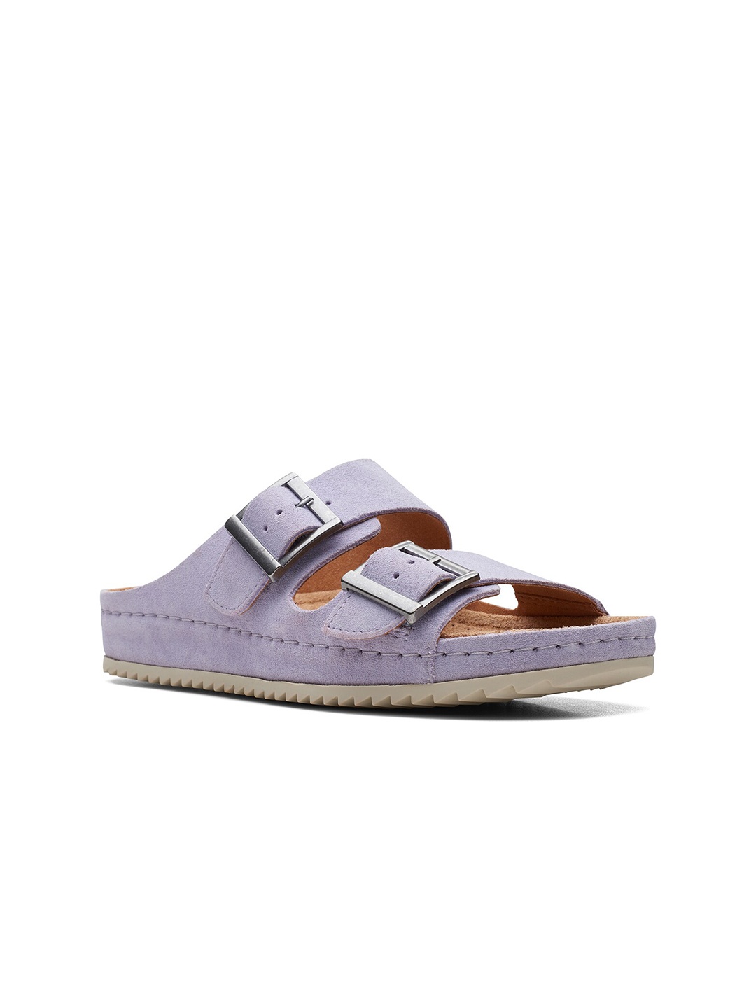 

Clarks Women Brookleigh Open Toe Flats With Buckle Styling, Violet