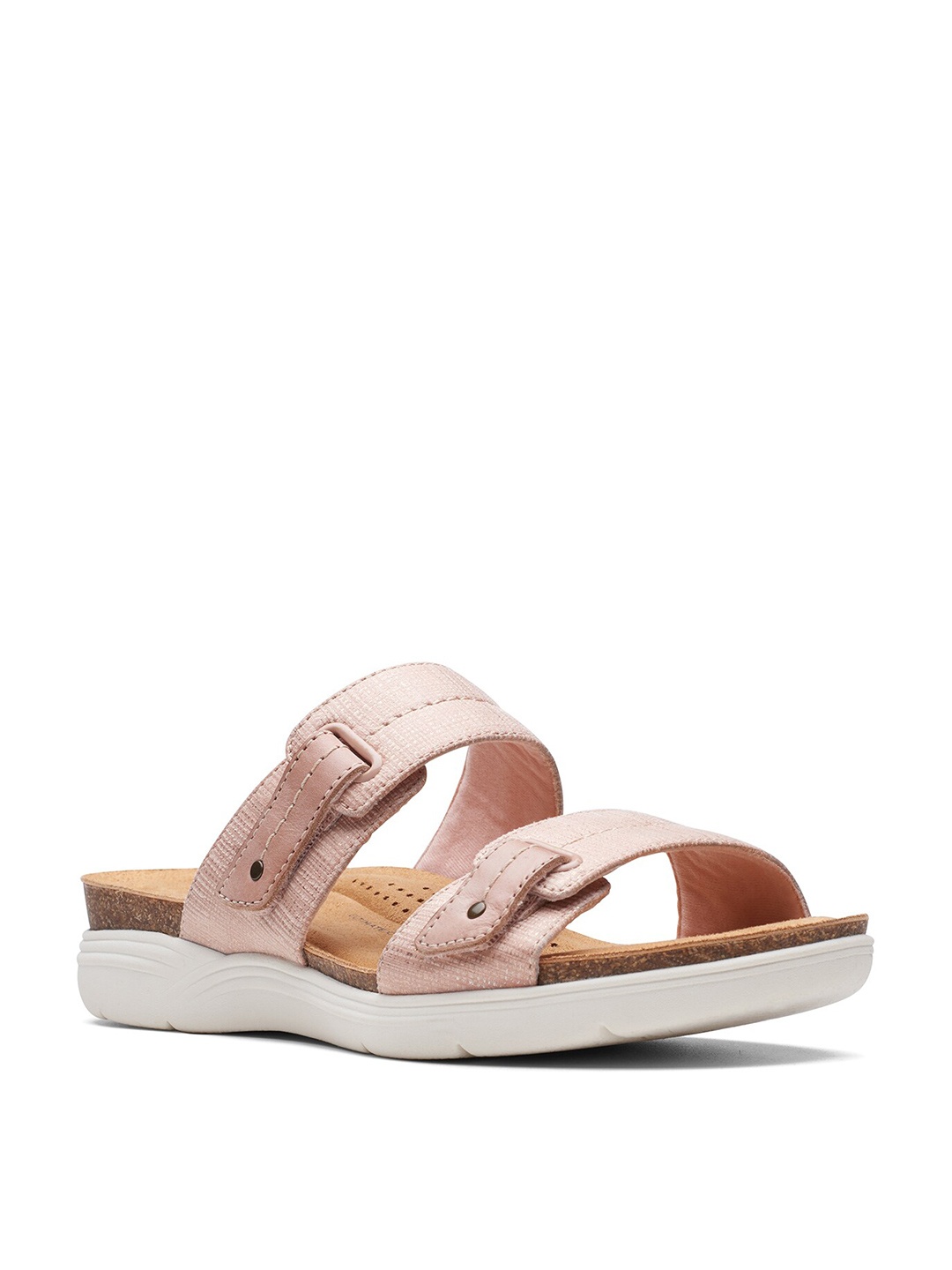 

Clarks Women April Dusk Blush Open Toe Flats, Pink