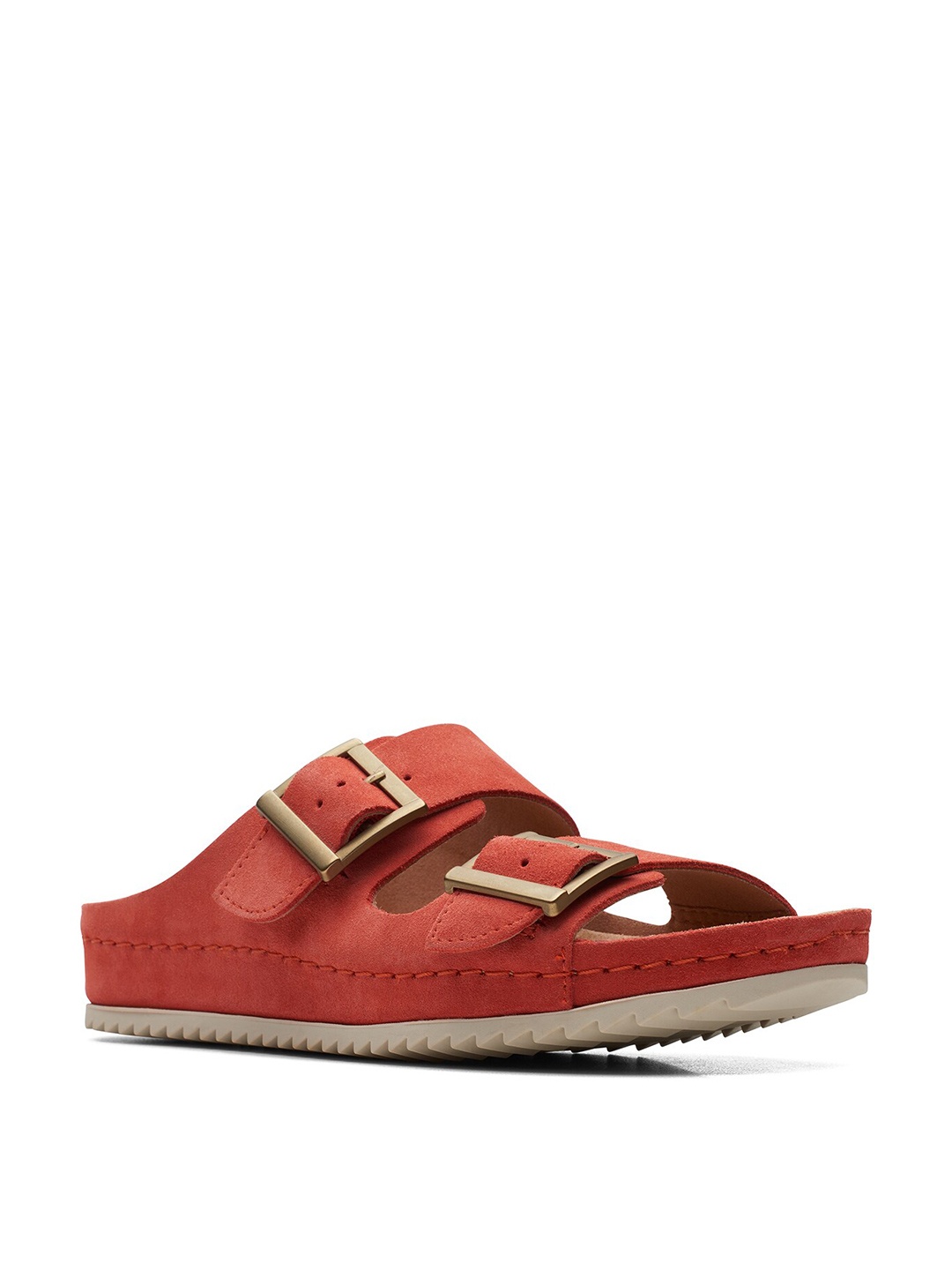 

Clarks Buckled Open Toe Flats, Red