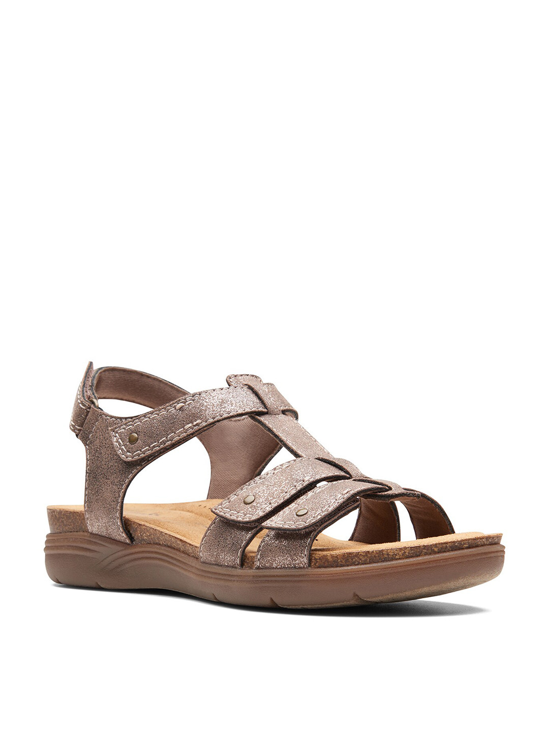 

Clarks Women April Cove Open Toe Flats, Bronze