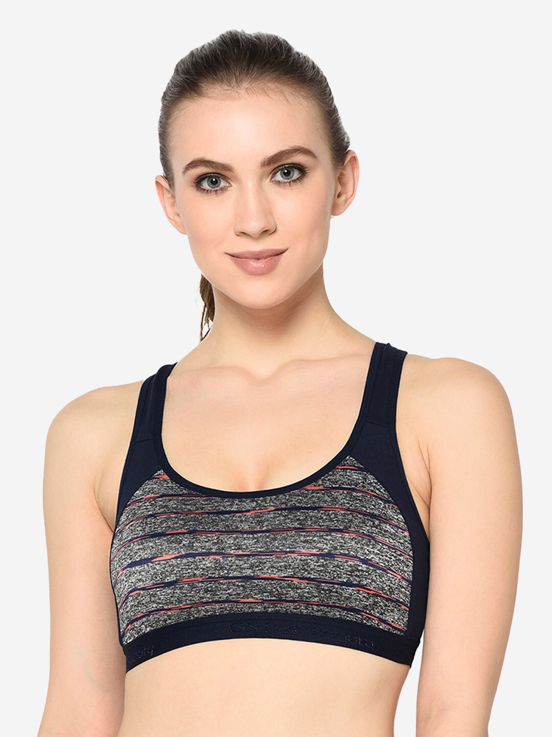 

GROVERSONS Paris Beauty Non-Wired Racer Back Cotton Sports Bra, Black