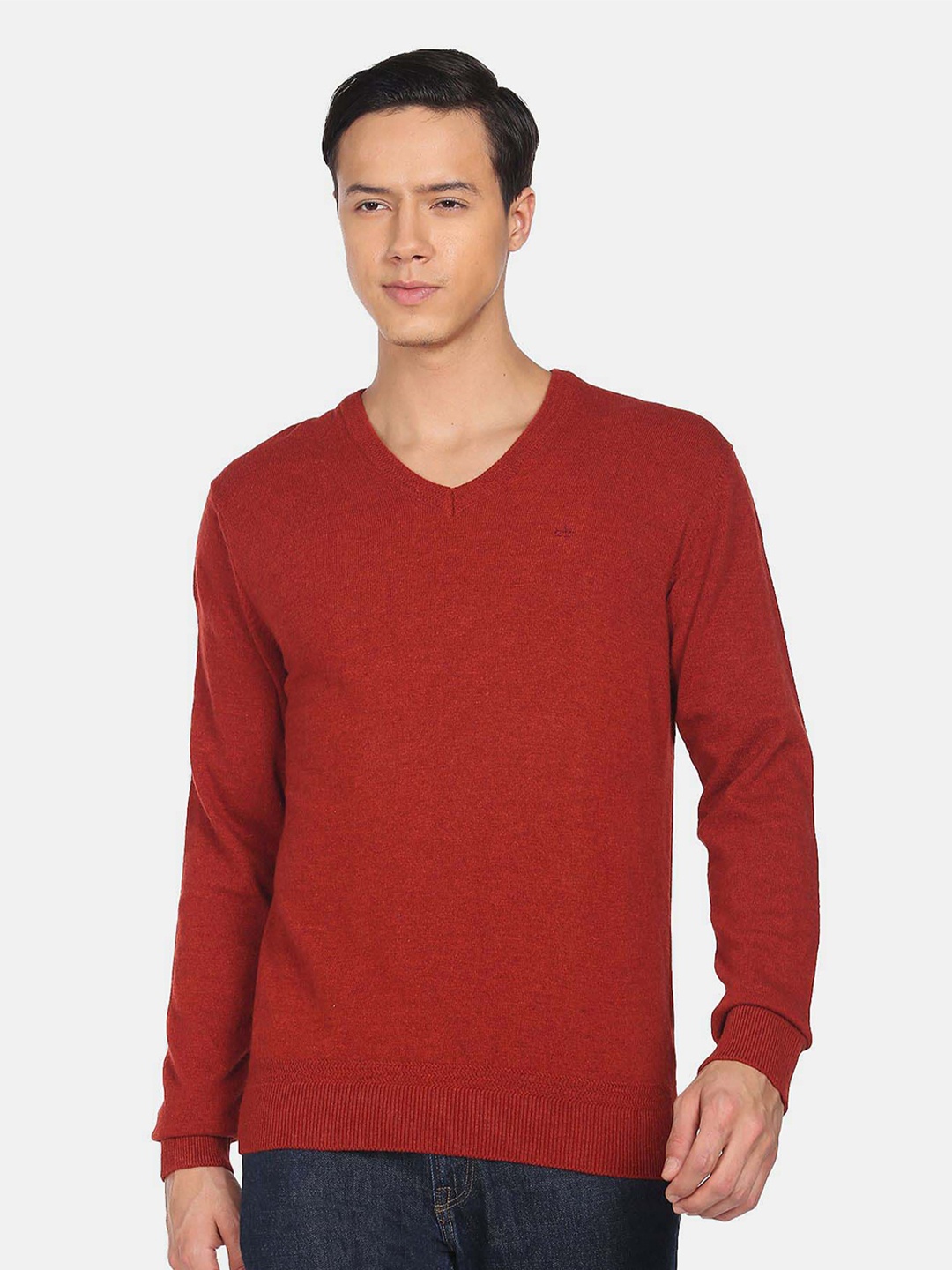 

Arrow Sport V-Neck Long Sleeves Pullover, Red