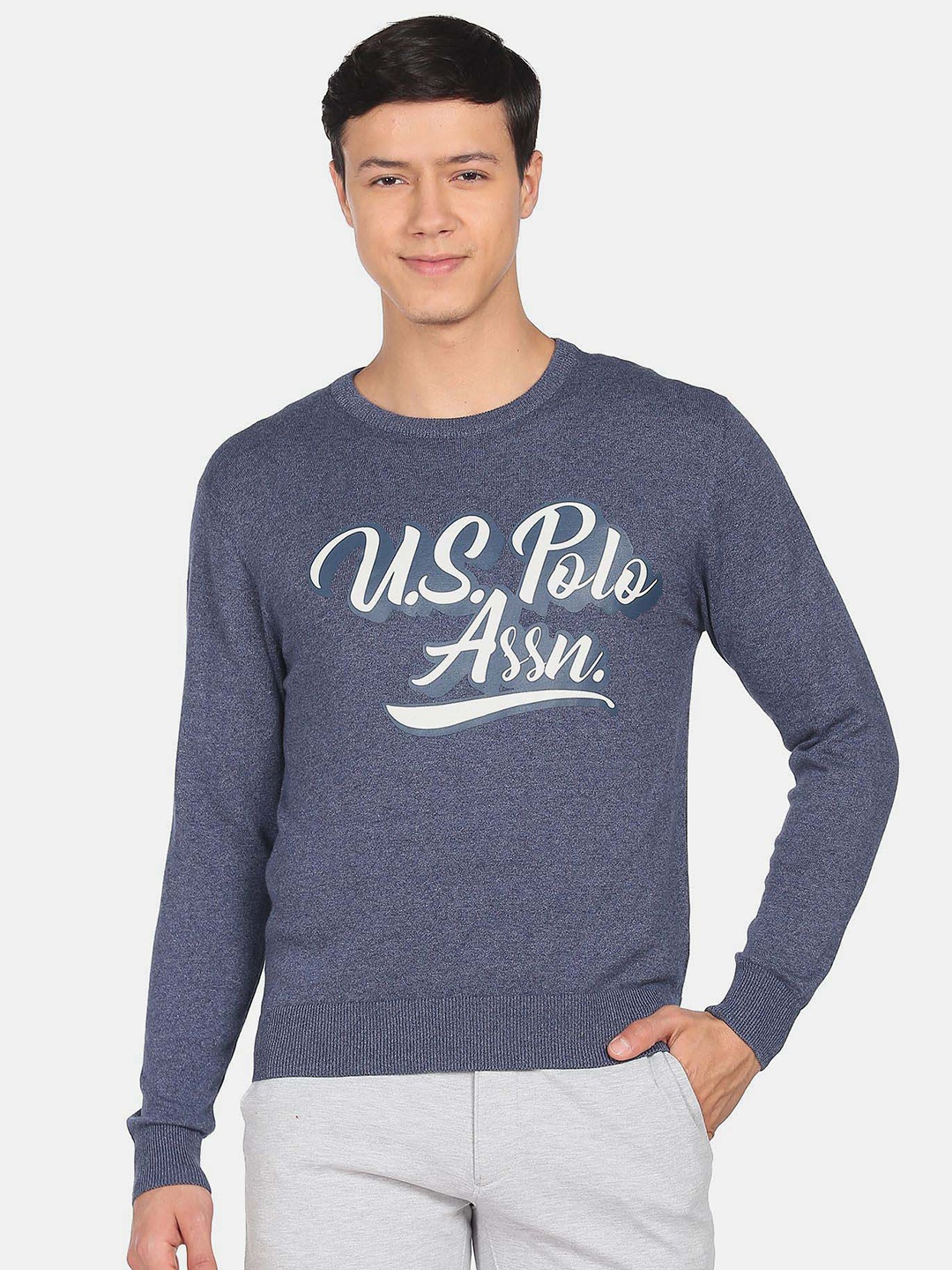 

U.S. Polo Assn. Denim Co. Typography Printed Pullover, Blue