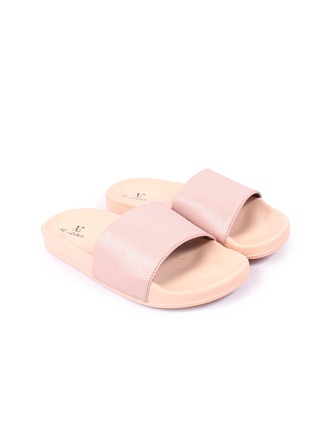

XE Looks Women Textured Comfortable Flat Sliders, Pink