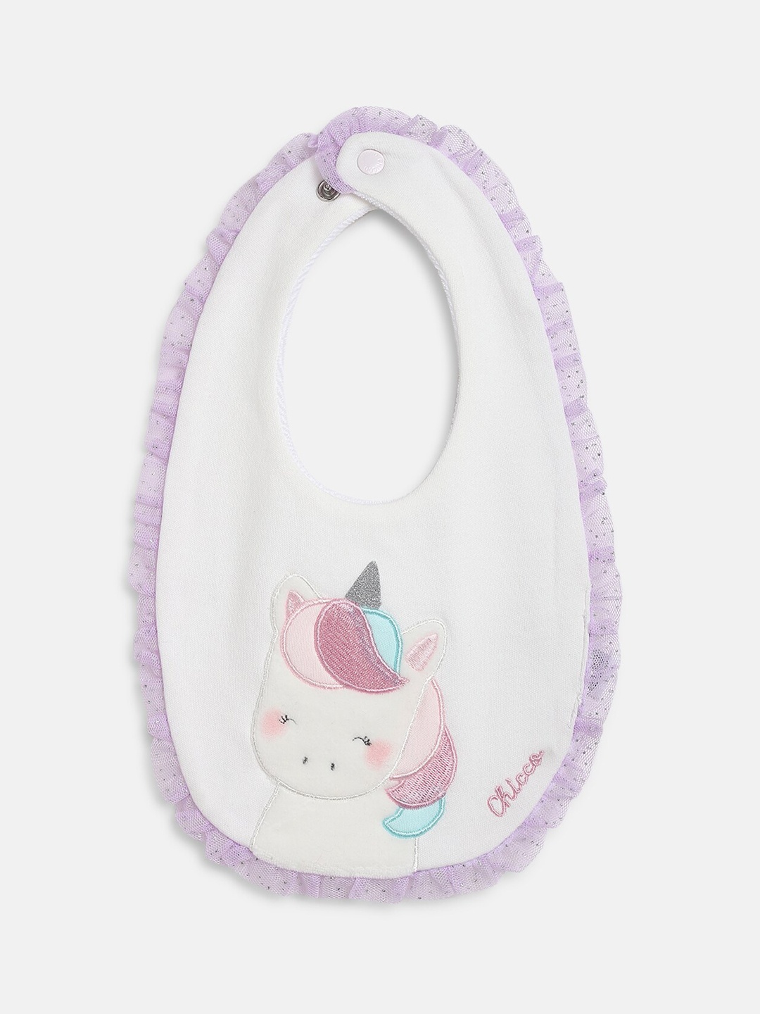 

Chicco Infant Girls Printed Pure Cotton Bibs, White