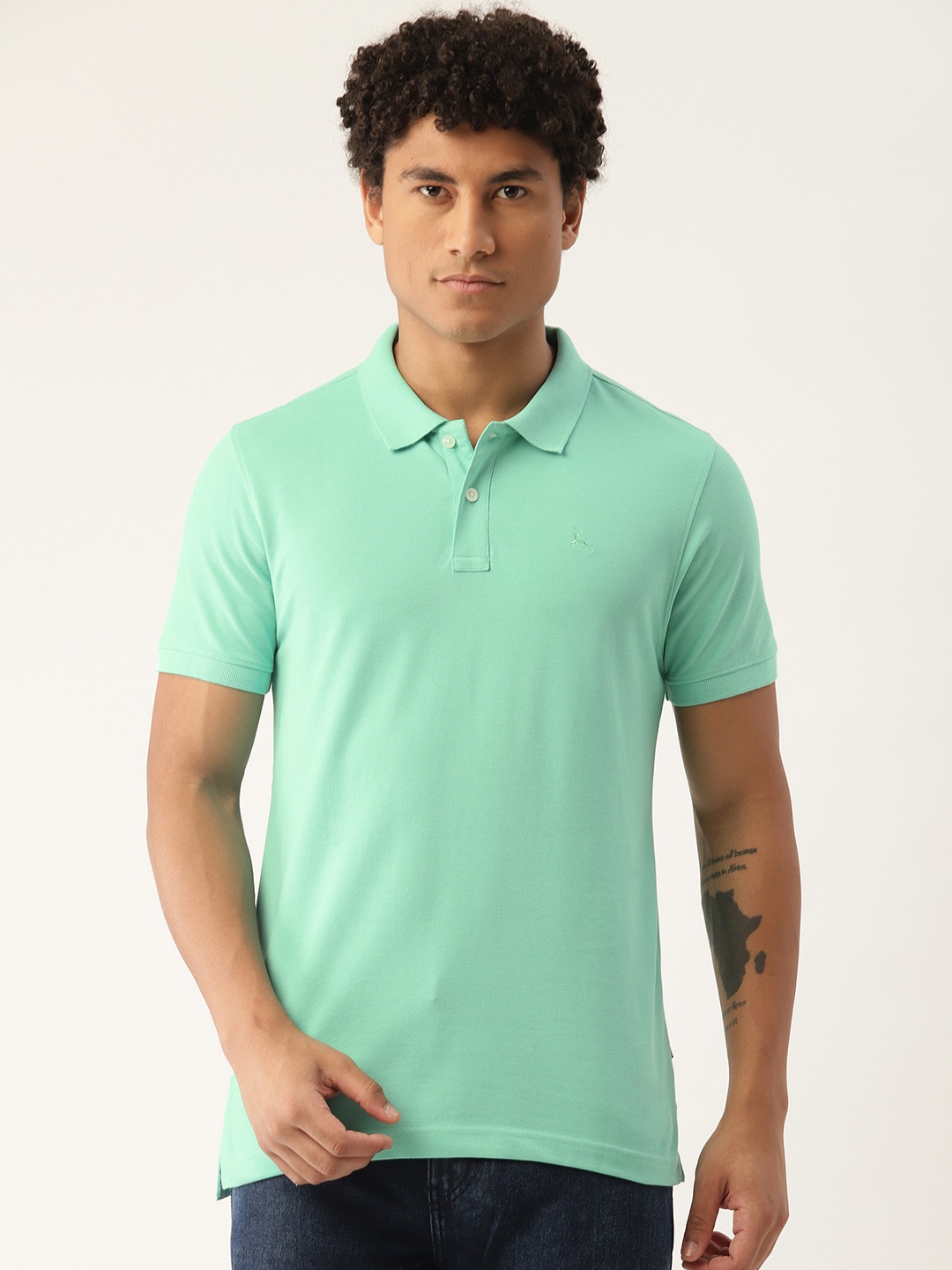 

Parx Men Polo Collar T-shirt, Green