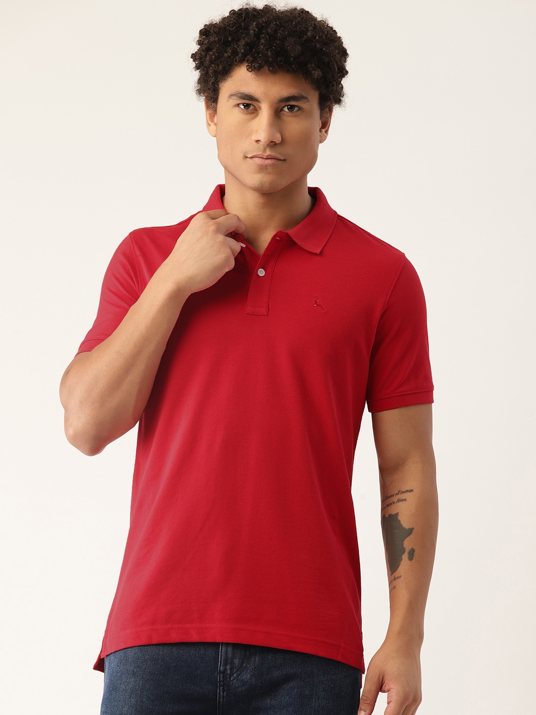 

Parx Men Polo Collar T-shirt, Red