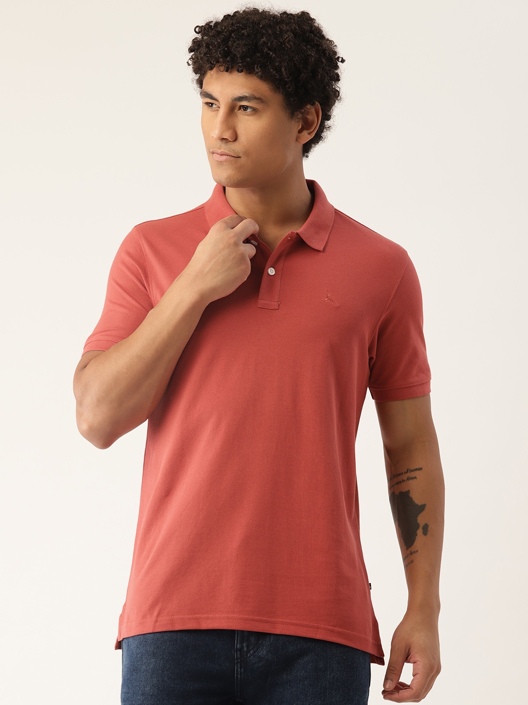 

Parx Men Polo Collar T-shirt, Peach