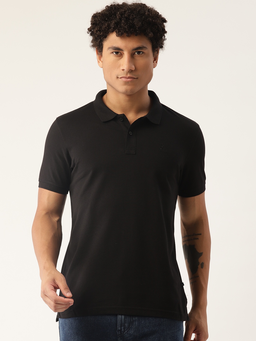 

Parx Men Solid Polo Collar T-shirt, Black